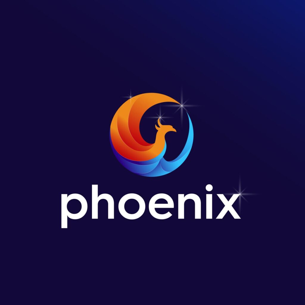 illustration of a circular phoenix design logo in a modern style Stock Free