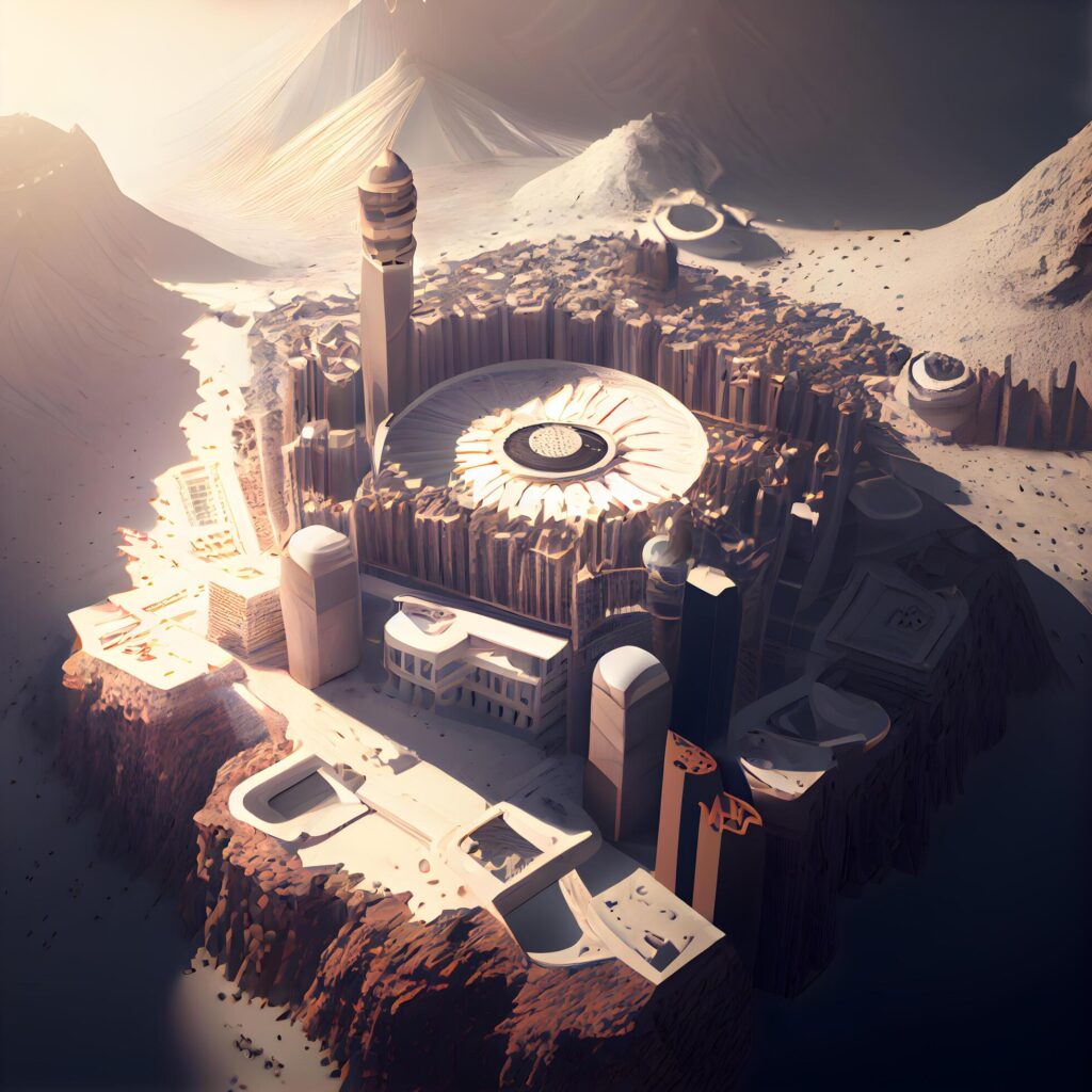 Mosque in the middle of the city, 3d render., Image Stock Free