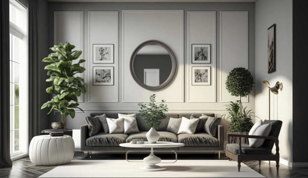 3d render of a contemporary living room interior, Living Room, Modern, Home Interior, Indoors, Domestic Life, Generate Ai Stock Free