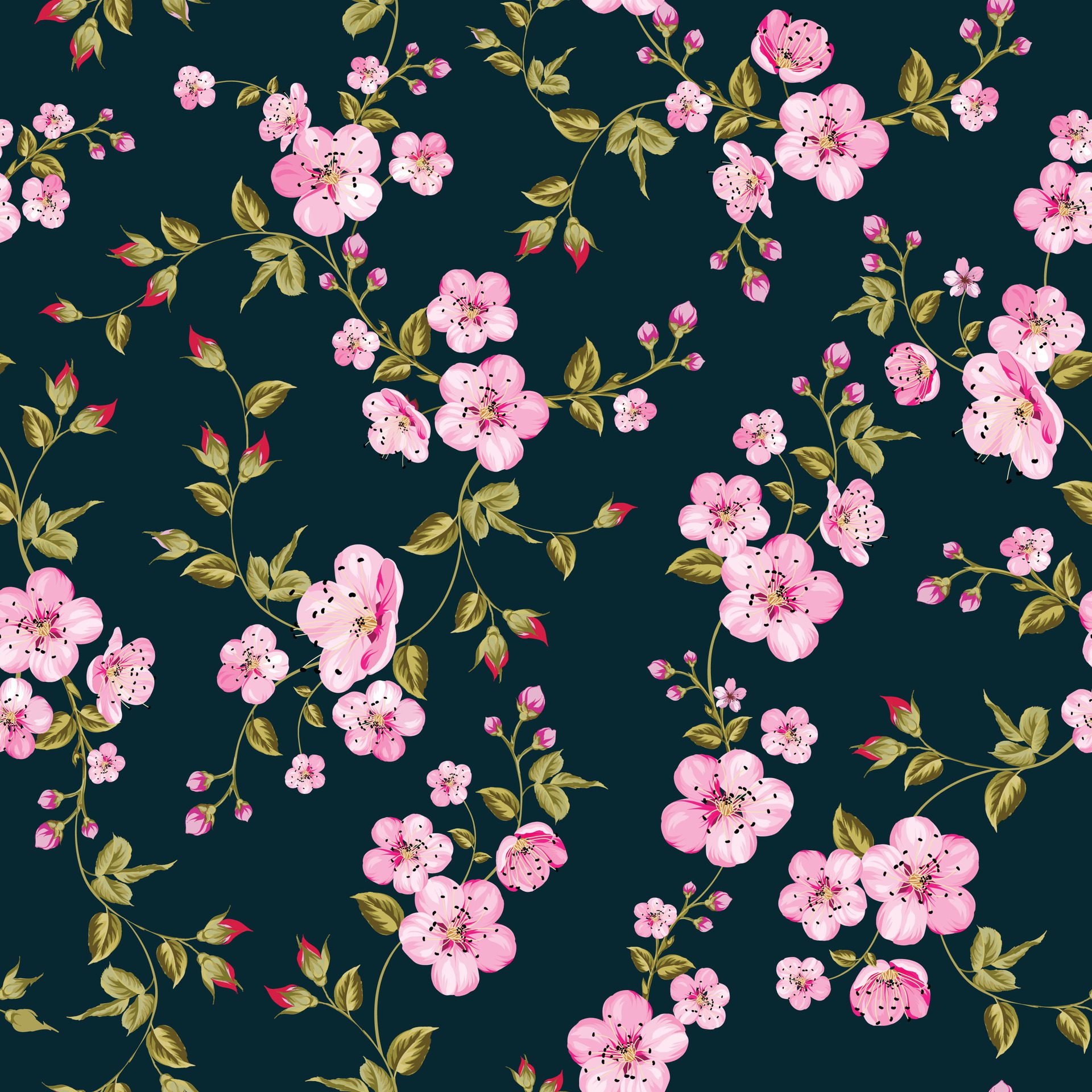 Seamless Floral Pattern in vector. Free Vector