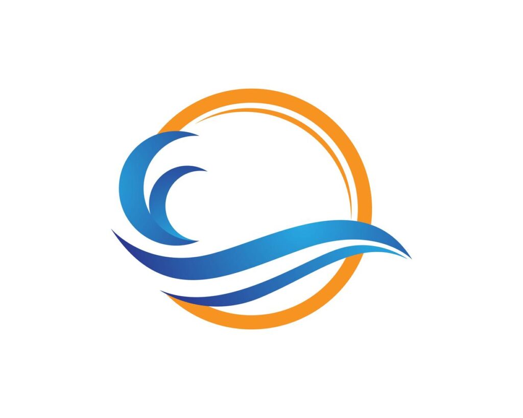 wave beach logo Stock Free