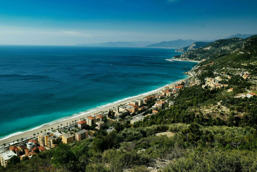 the beautiful Ligurian coast of Varigotti, pearl of the western coast in the summer of 2022 Stock Free