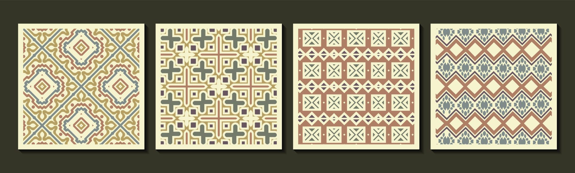 Collection of seamless ornamental ethnic patterns Free Vector