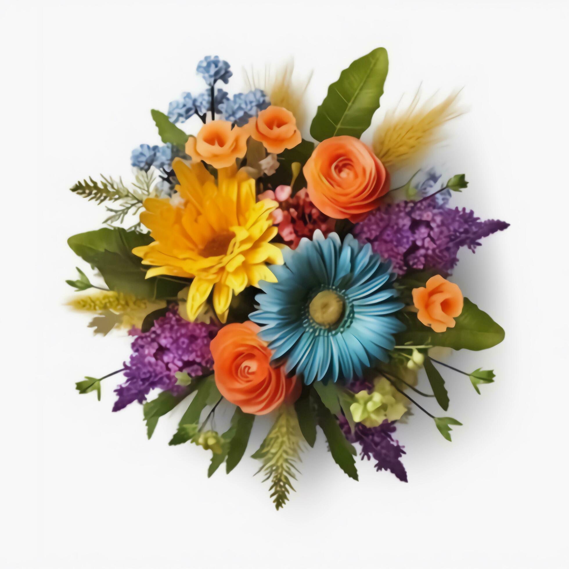 A colorful bouquet of flowers. AI Generated. Stock Free