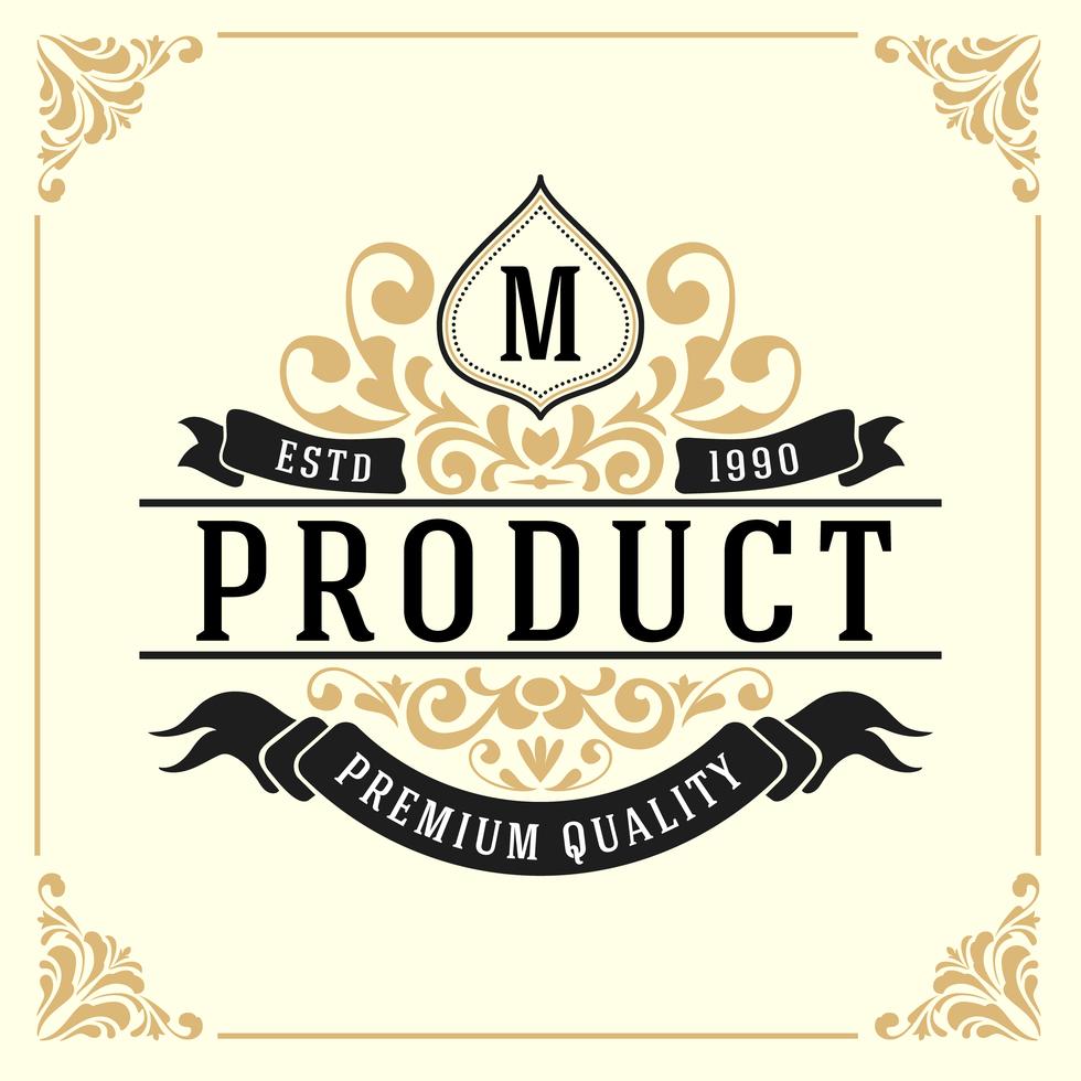 Vintage Luxury Monogram Logo Template Stock Free