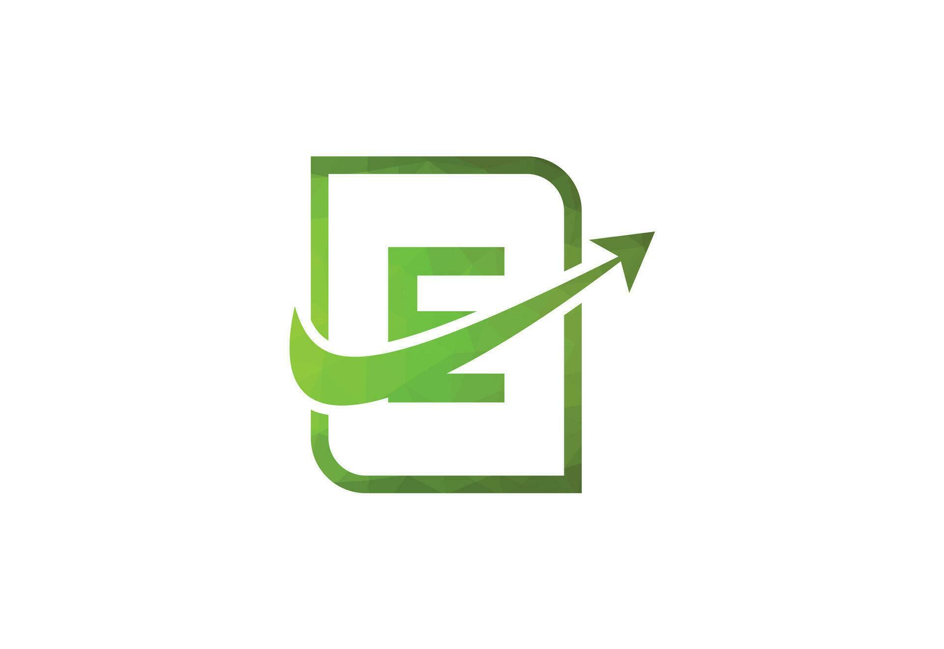 Business letter E with arrow chart logo vector icon illustration Stock Free