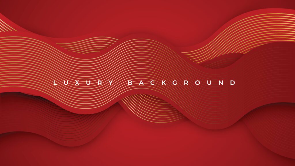 Red luxury background with golden lines elements. premium background concept. vector illustration Free Vector