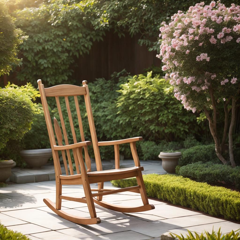 Wooden rocking chair in by @ai_generated