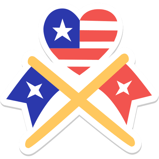 Flags, crossed, united states sticker