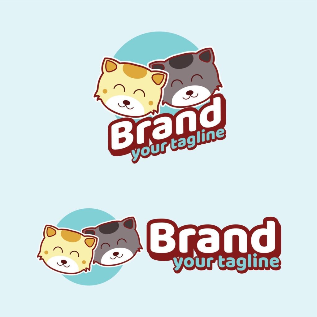 Cat Cute Brand Logo Mascots modern Stock Free