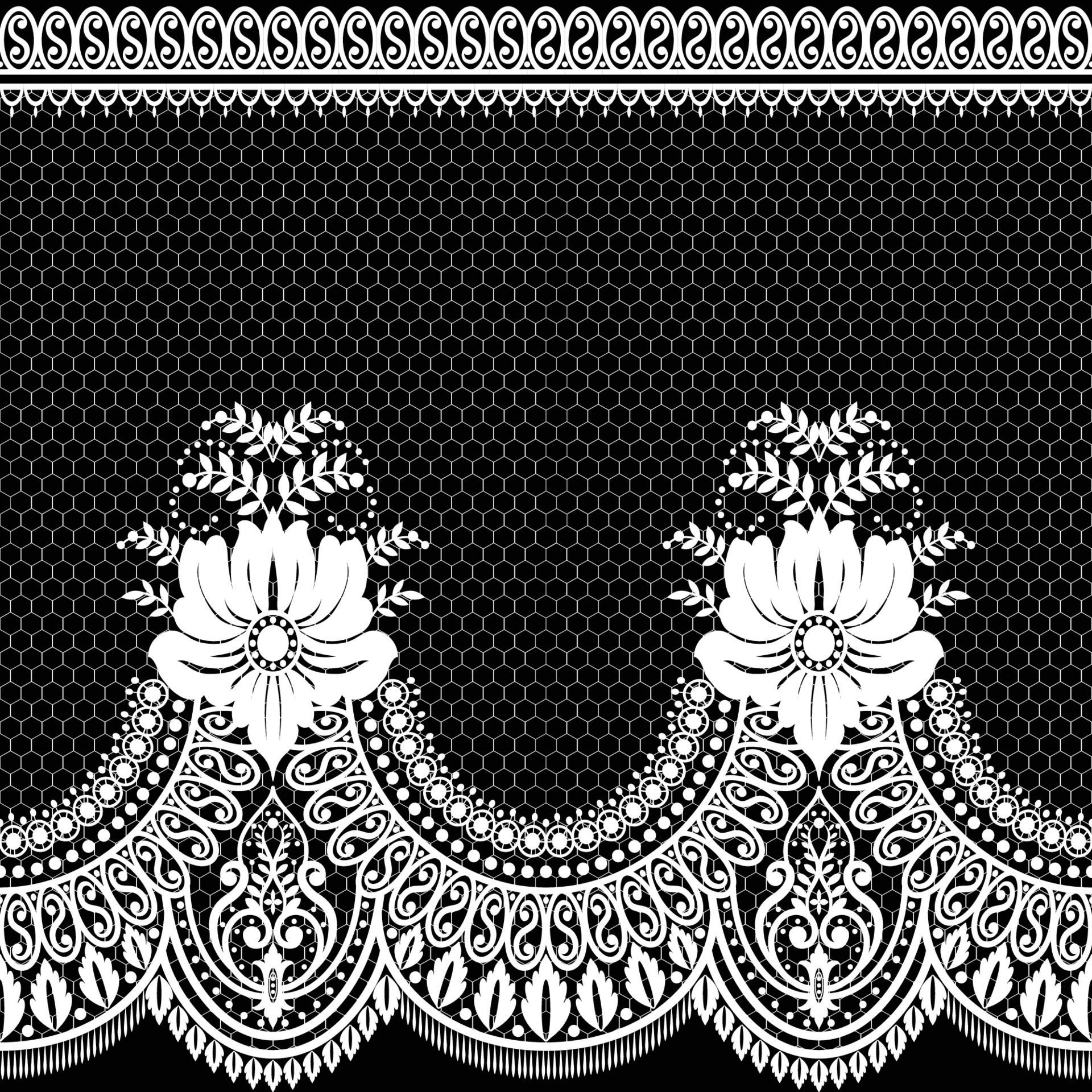 Lace seamless pattern with flowers Free Vector