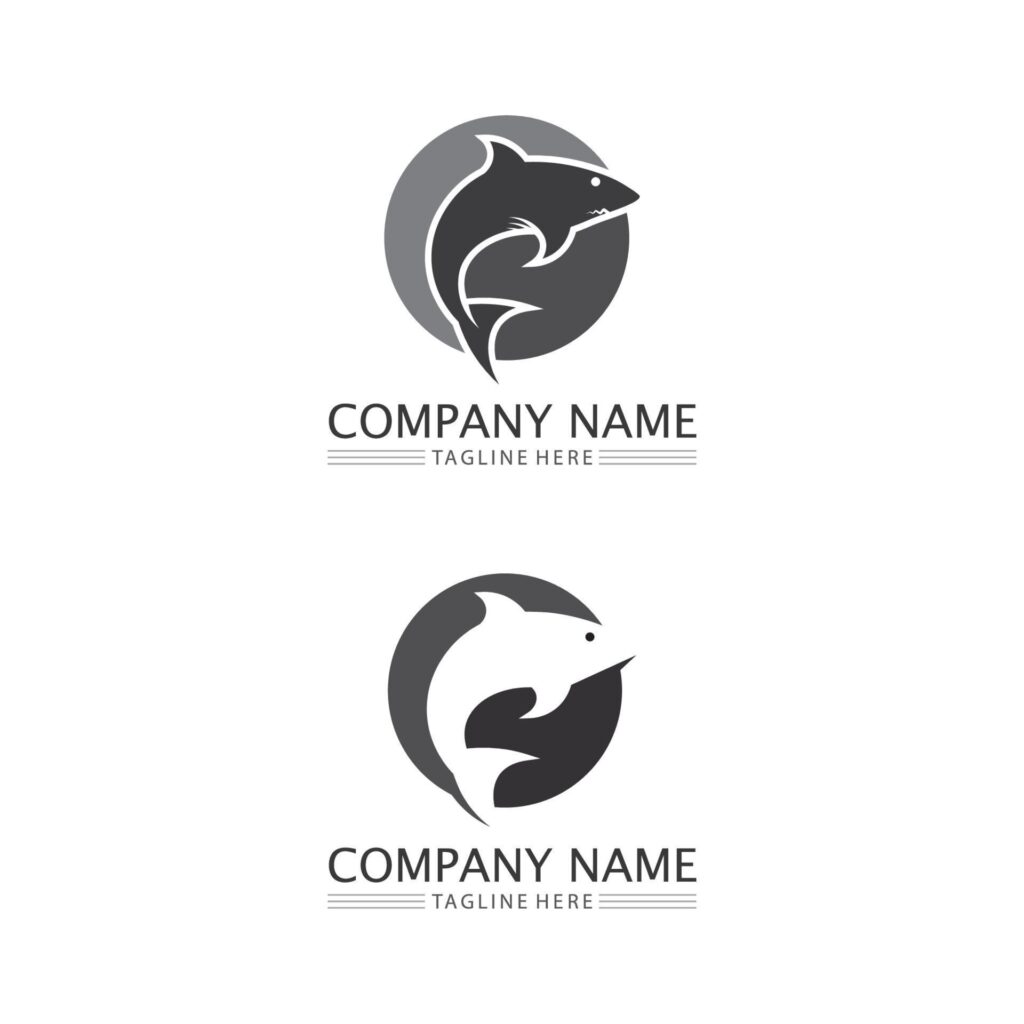 Fish logo and icon animal aquatic fisher Stock Free