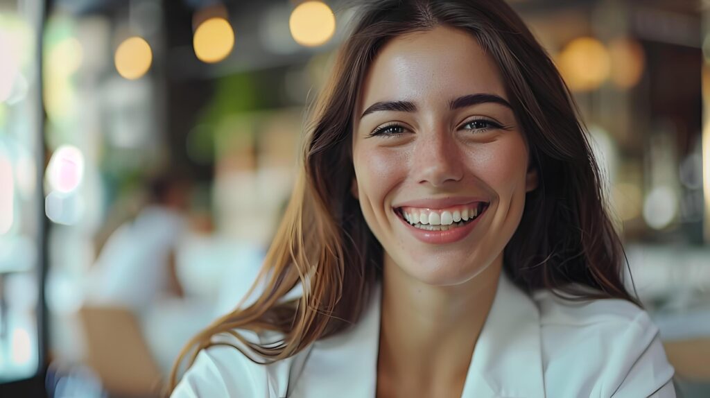 Confident Young Business Professional Smiling at in Office Setting Stock Free