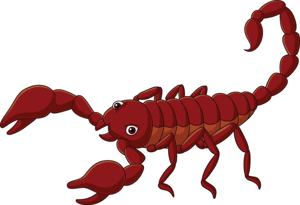 Cartoon scorpion on white background Free Vector