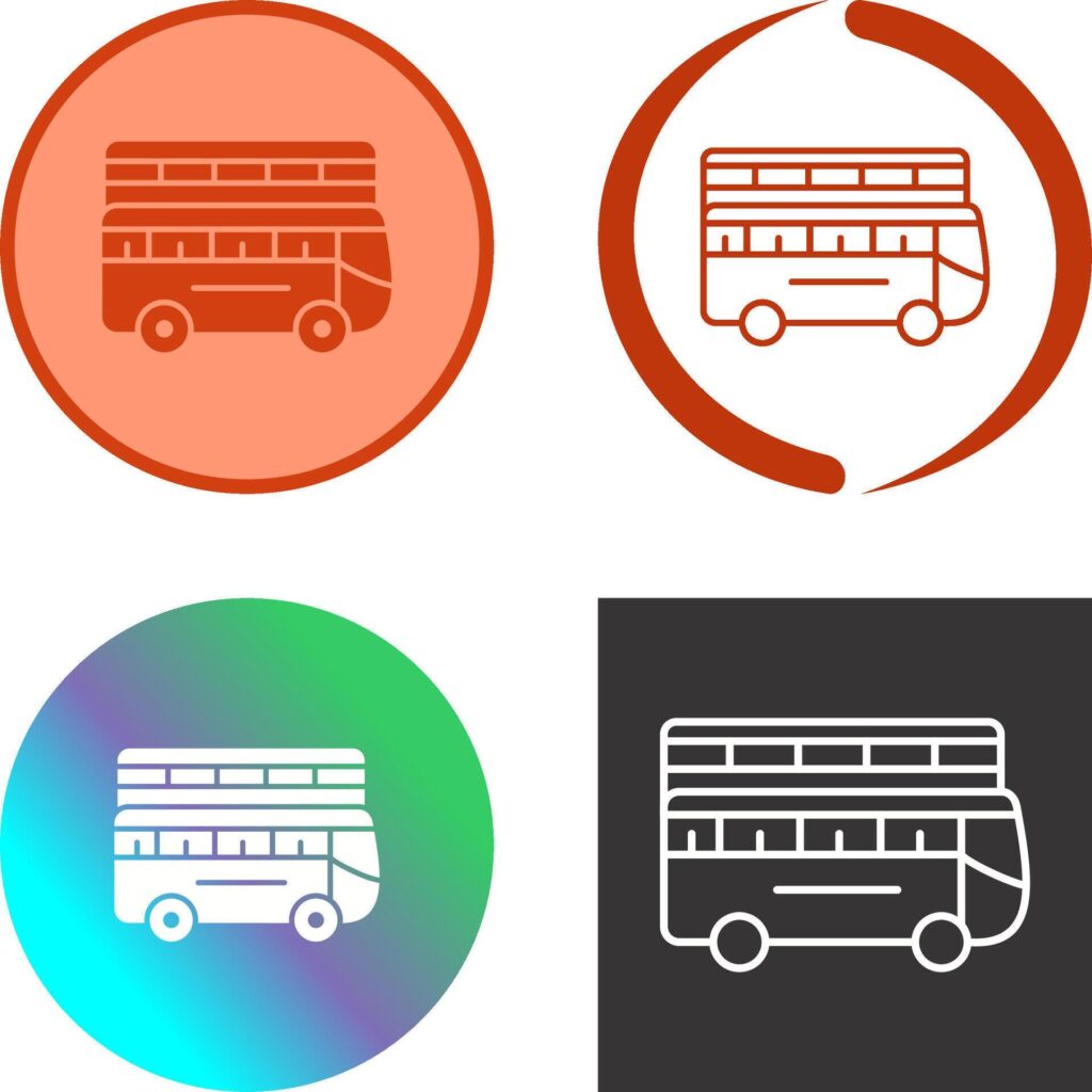 Double Bus Icon Design Stock Free