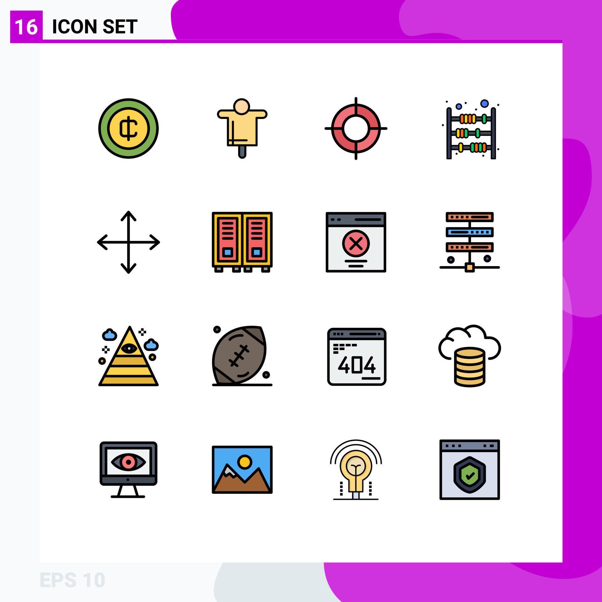 Set of 16 Modern UI Icons Symbols Signs for arrows money holiday finance counter Editable Creative Vector Design Elements Stock Free