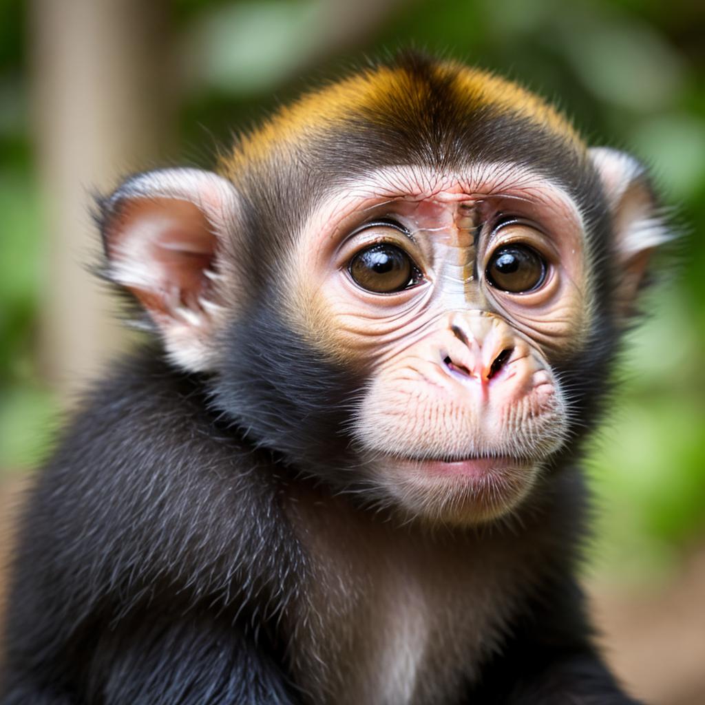 Baby monkey adorable by by @ai_generated