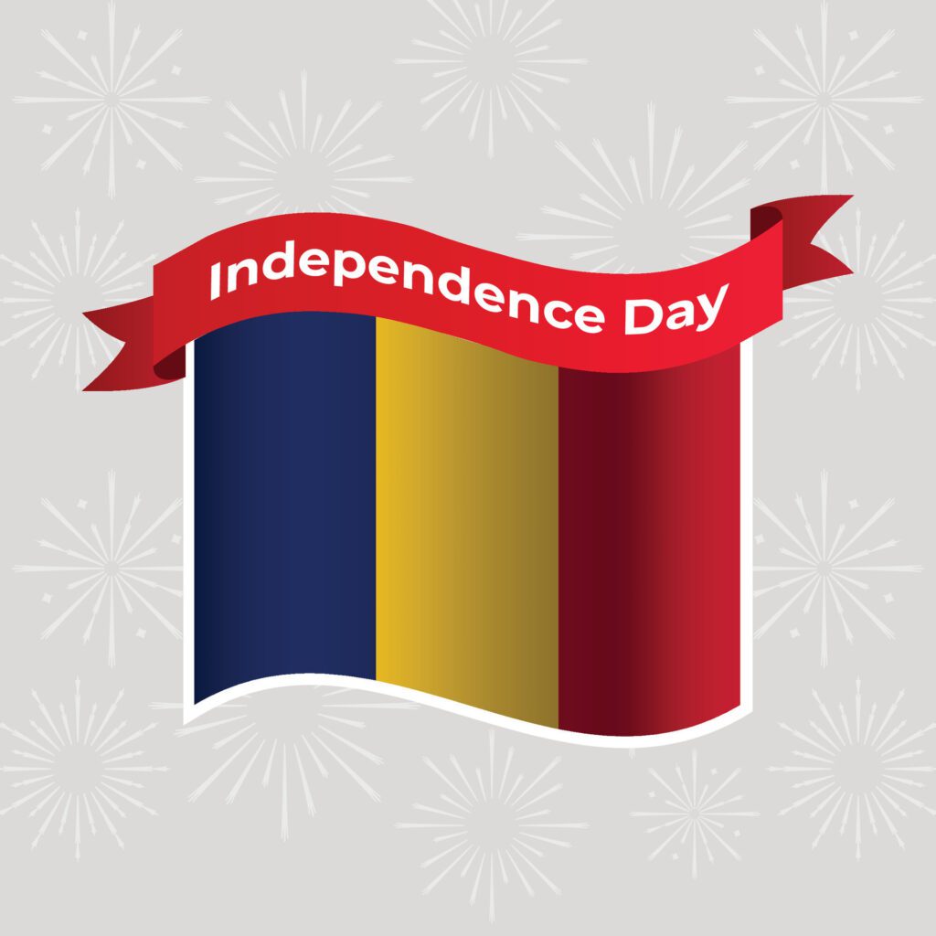 Chad Wavy Flag Independence Day Banner Background Free Vector