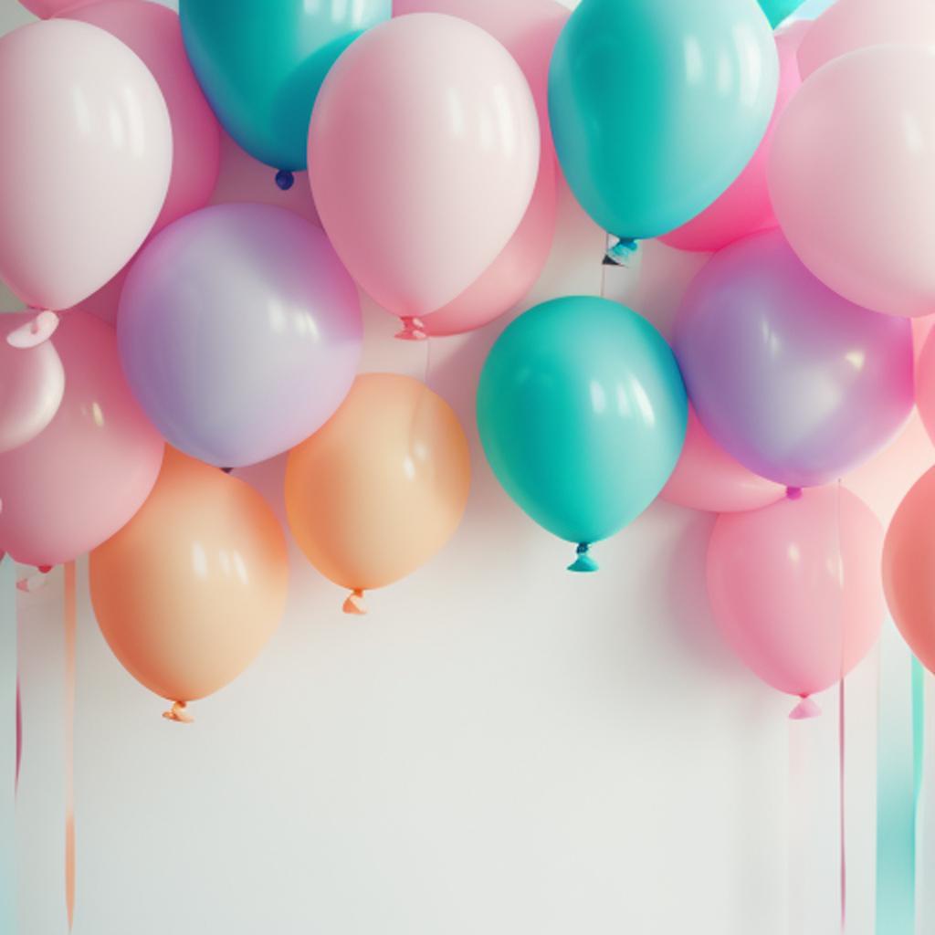 Background, Pastel Balloons falling by @ai_generated