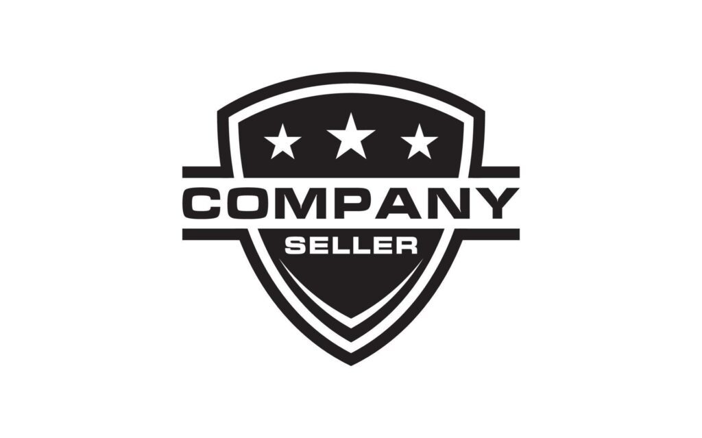 Shield with Rating Stars for Minimalist Trusted Seller Stamp Icon Logo Design Stock Free