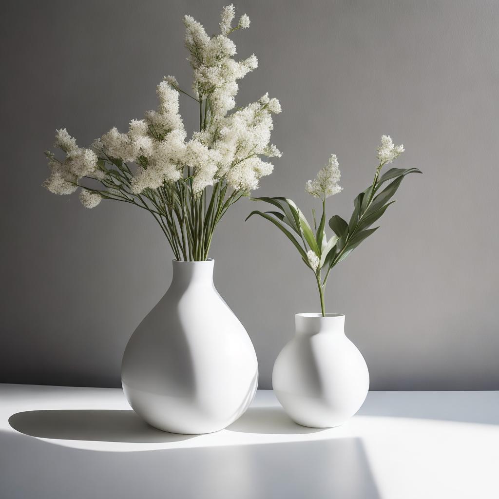 Minimalist vase, sleek white by @ai_generated