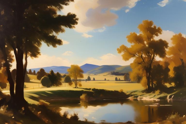 Landscape painting in the by @ai_generated