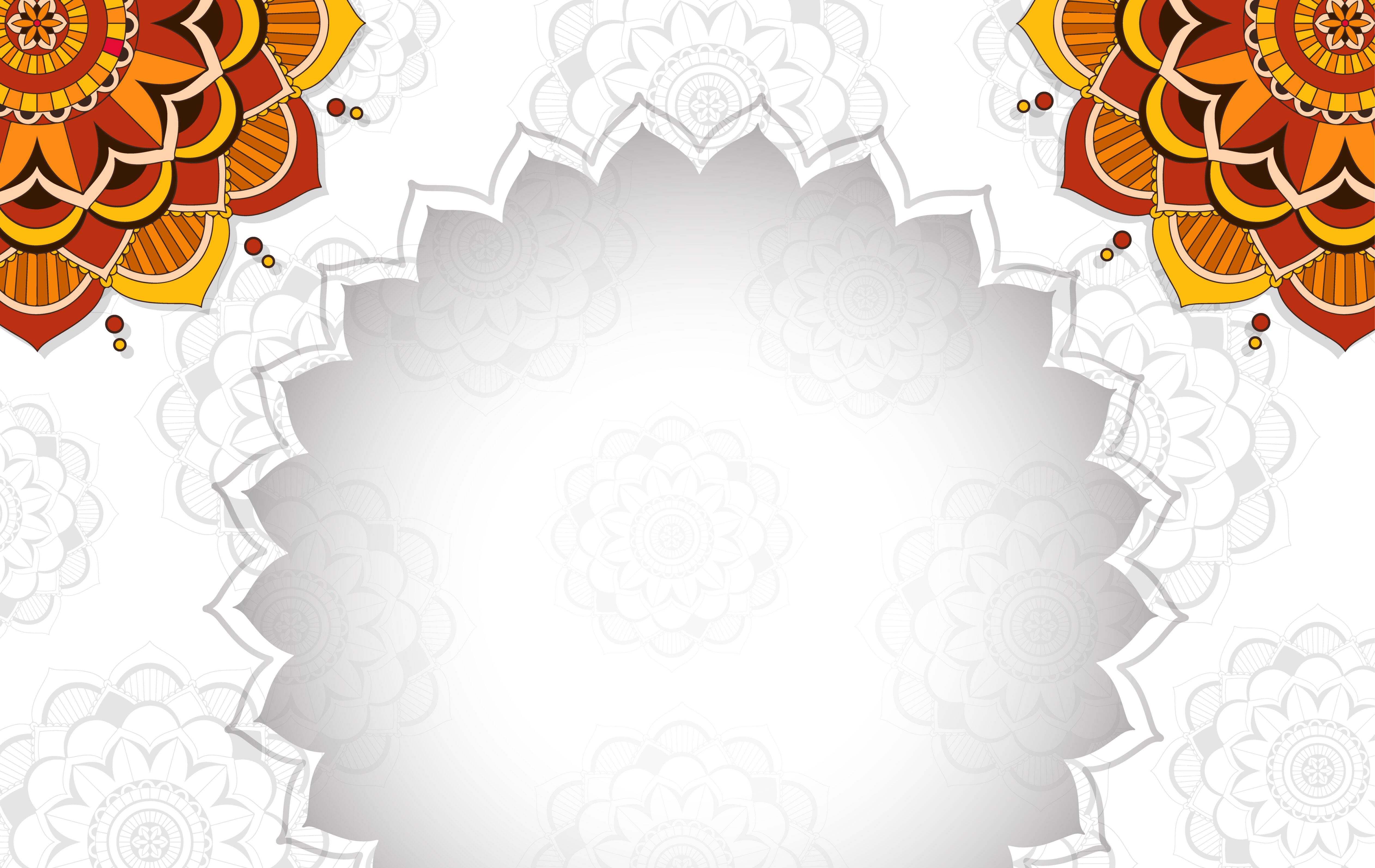 Background template with mandala pattern design Free Vector