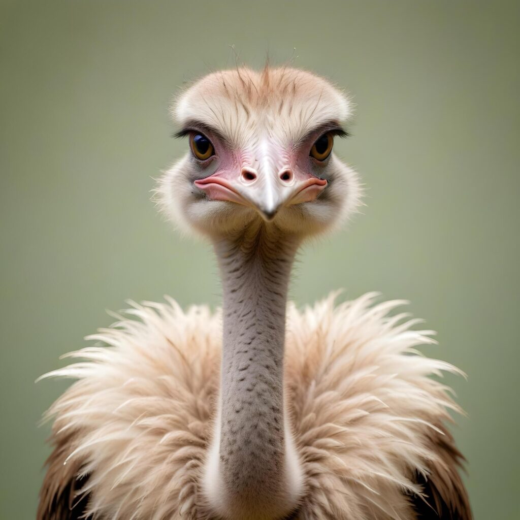 ostrich on plain background Stock Free