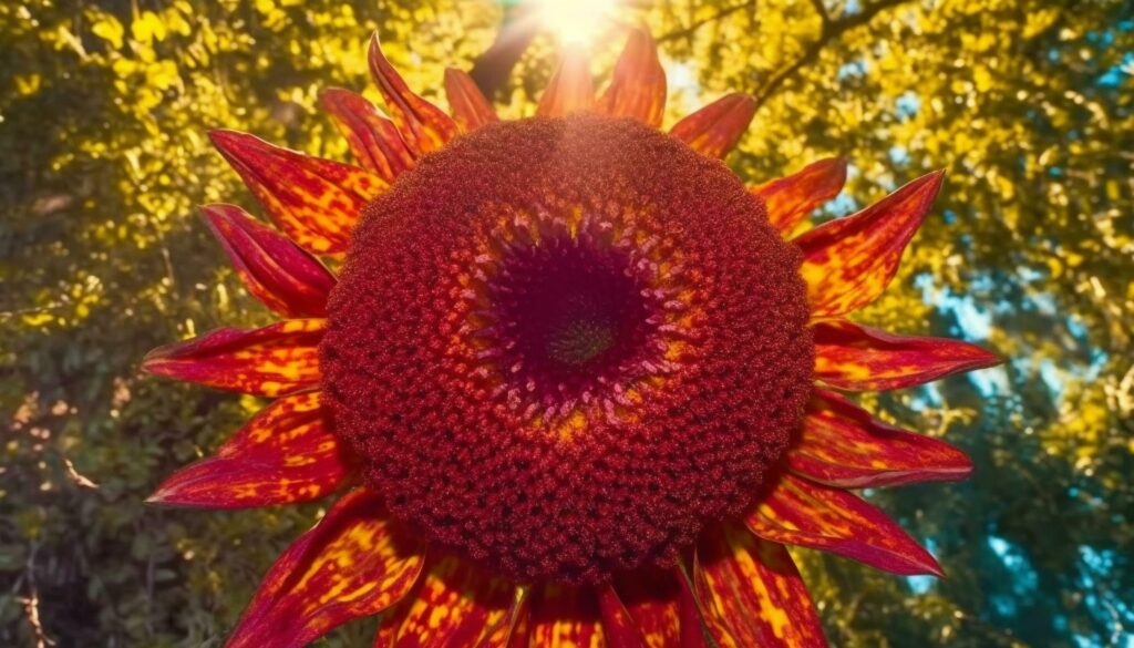 Vibrant sunflower blossom in meadow, nature organic decoration generated by AI Stock Free