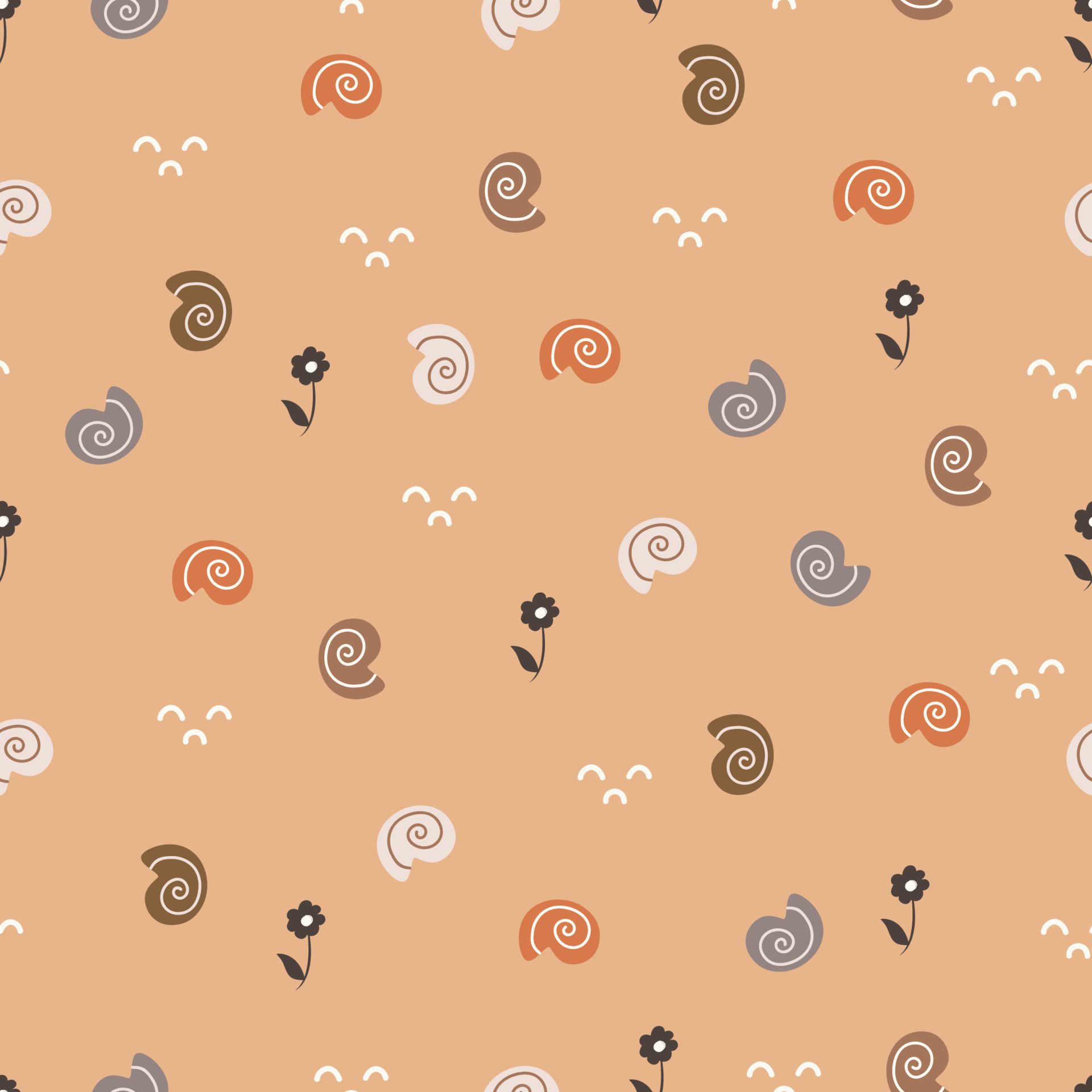 Vector hand drawn spiral pattern background for paper goods Free Vector