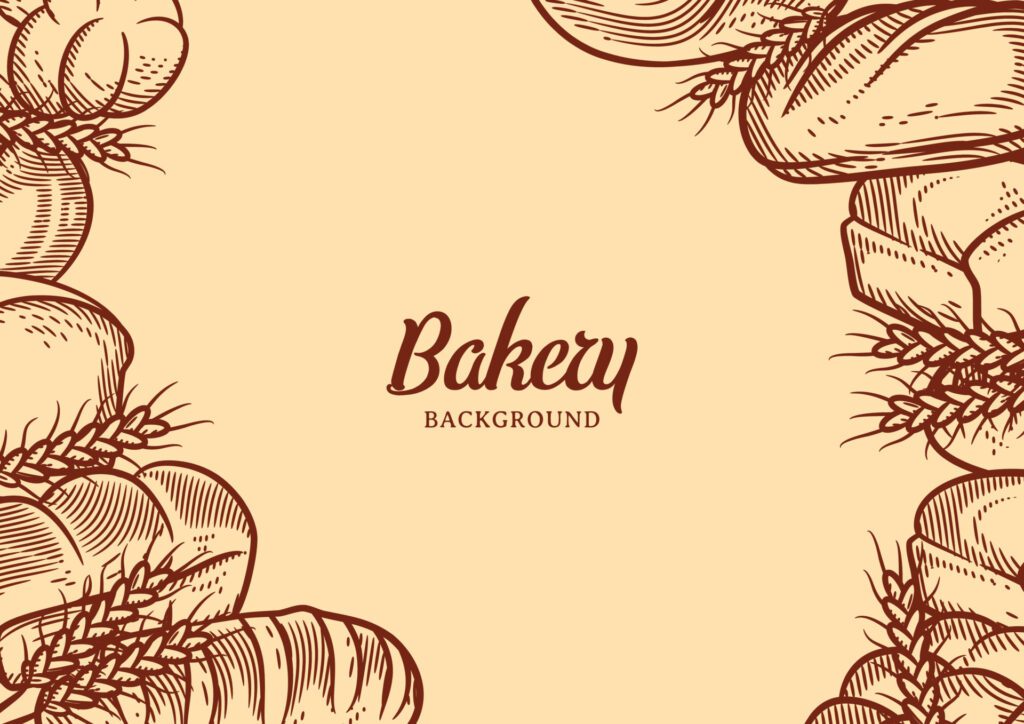 Vintage bakery background with sketched bread vector illustration Free Vector