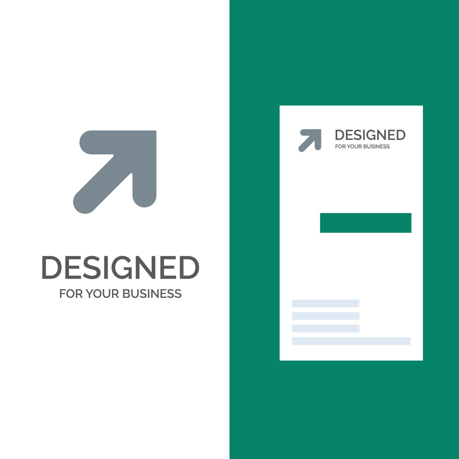 Arrow Up Right Grey Logo Design and Business Card Template Stock Free