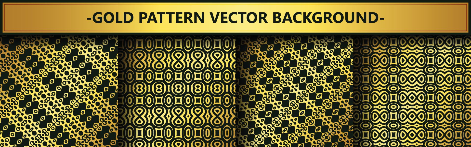 Collection gold and black seamless pattern background Free Vector and Free SVG