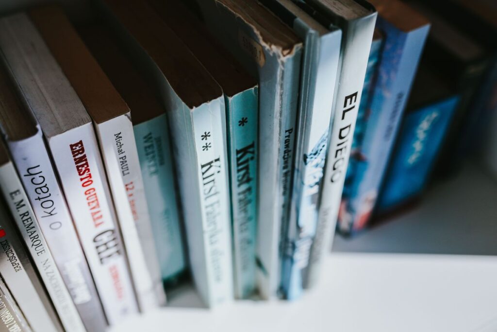 Books on a bookcase shelf Stock Free