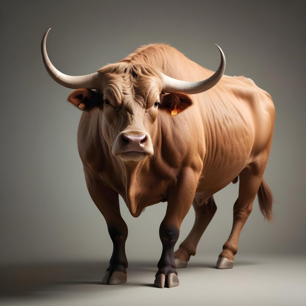 Bull portrait lite background Stock Free