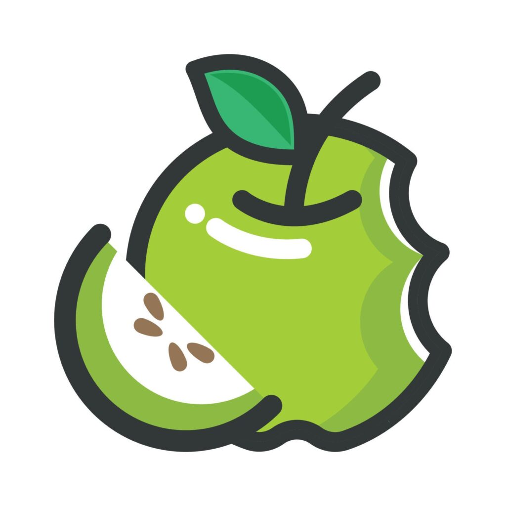 Green Apple icon or logo with apple bite vector icons Stock Free