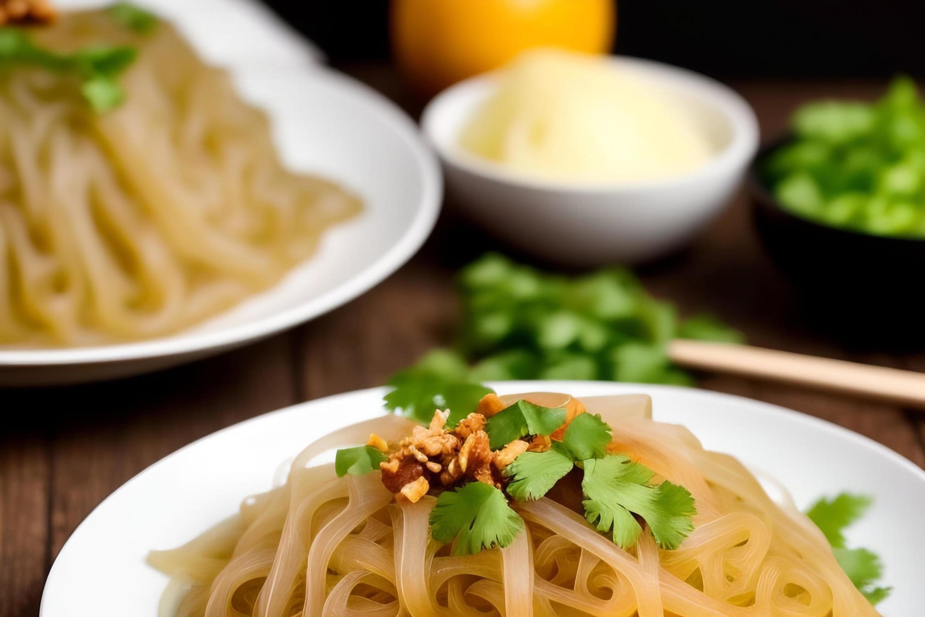 Delicious noodles. Fast food meal with appetizing pasta and chopsticks. Stock Free