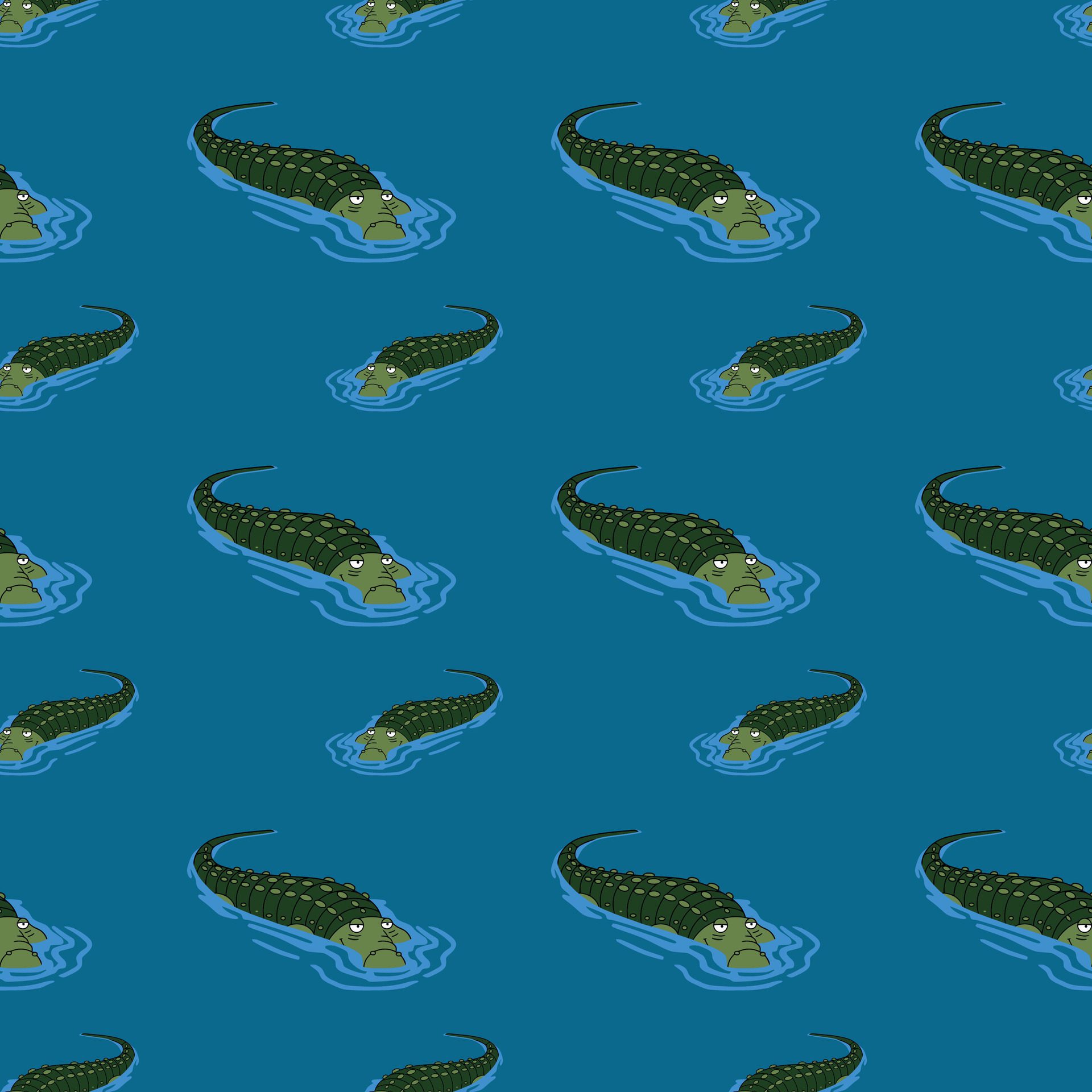 Crocodile Dream Seamless Pattern Design Free Vector