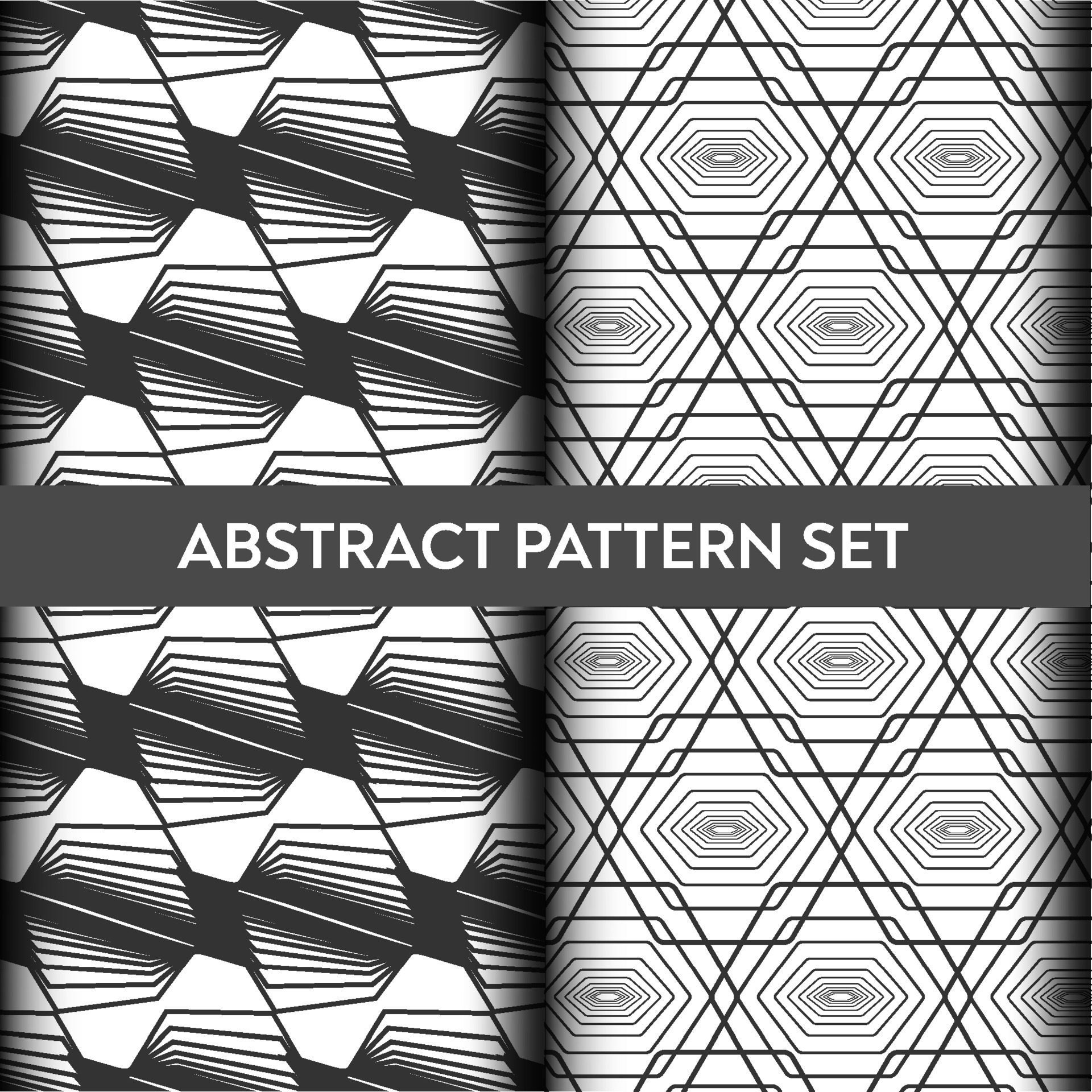 set of vector abstract seamless pattern design template Free Vector