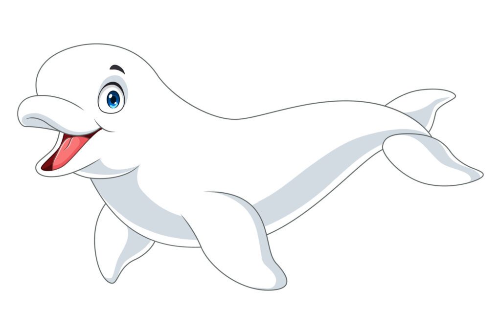 Cartoon beluga isolated on white background Free Vector