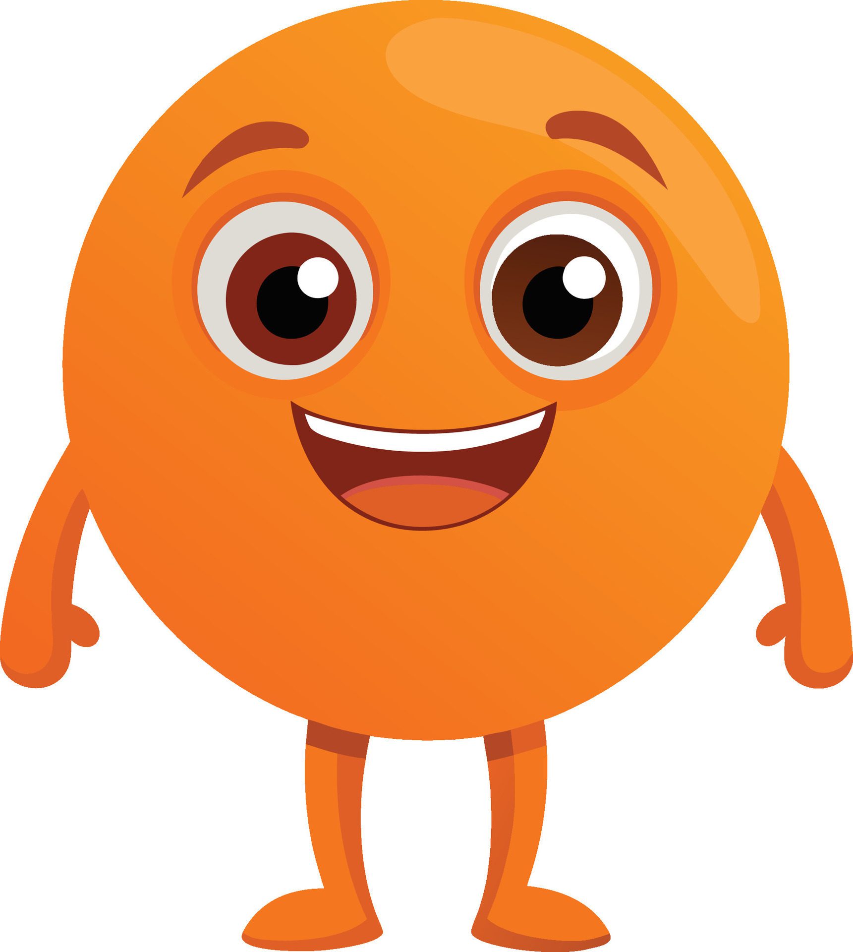 Adorable cartoon orange beams with a cheerful smile. AI-generated. Free Vector