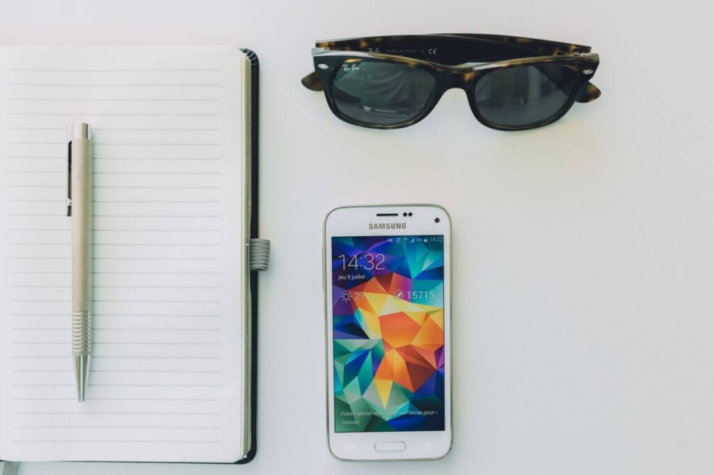 Sunglasses, Notepad and Android Stock Free