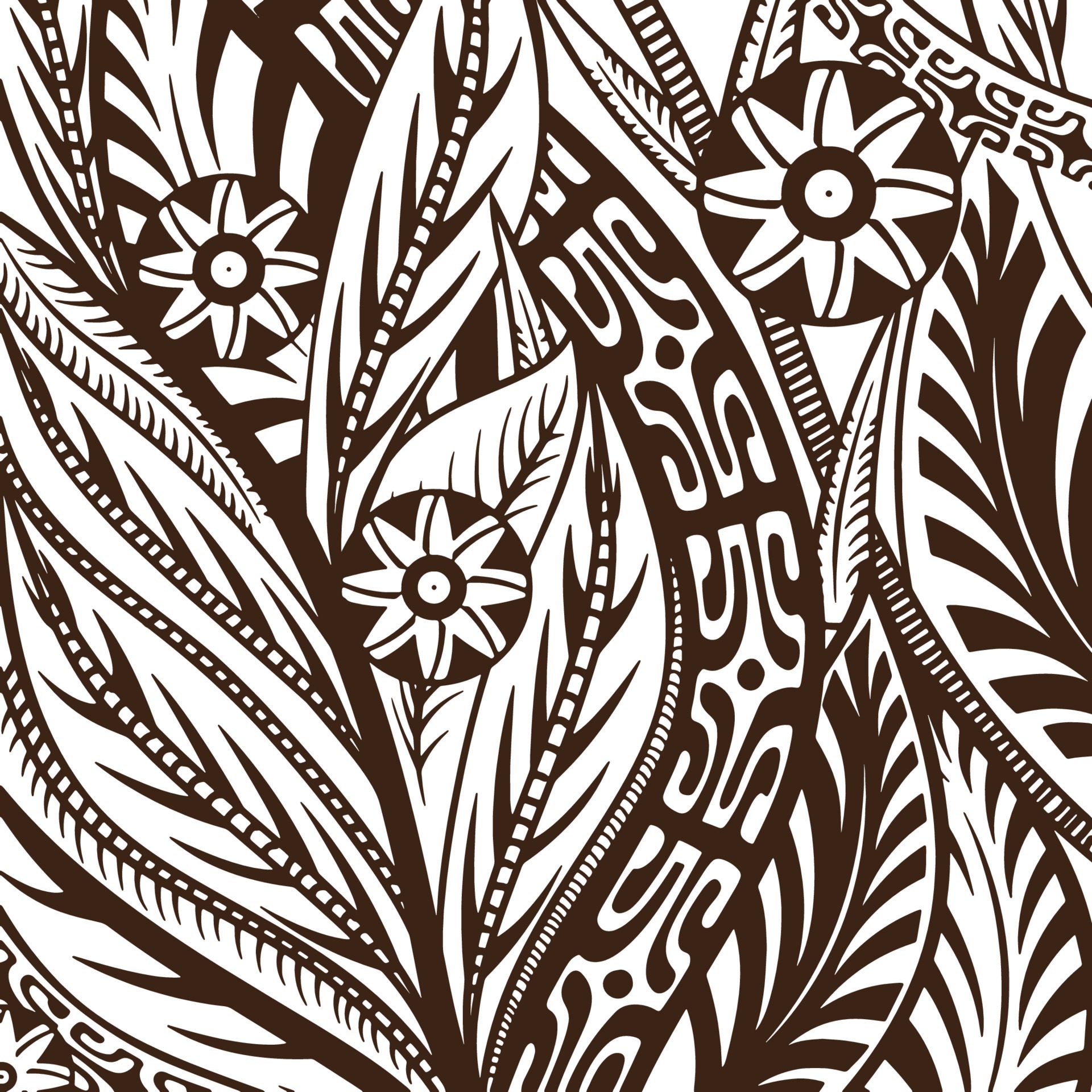 tribal and floral pattern vector Free Vector