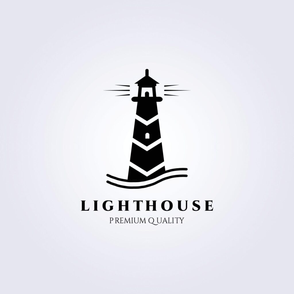 Lighthouse guard tower logo vector illustration design, black vintage symbol Stock Free