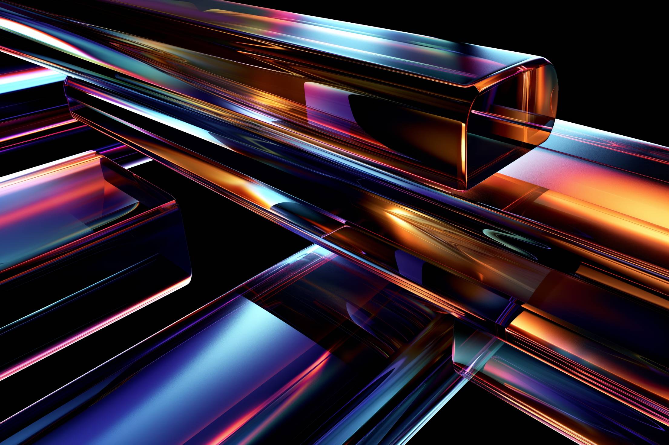 Abstract Glossy 3D Cuboids Stock Free