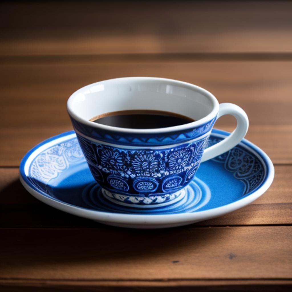 Taza de talavera azul by @ai_generated