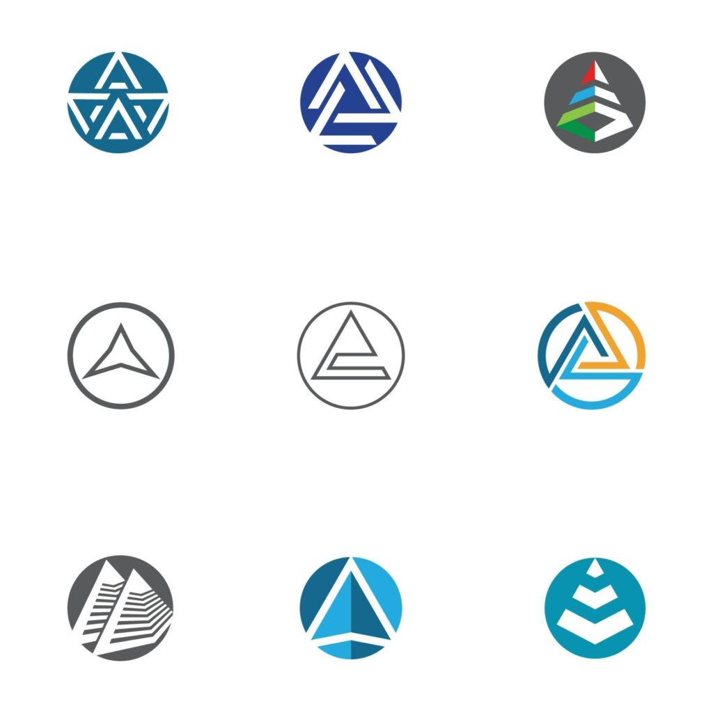 Futuristic Triangle Chain logo design inspiration Stock Free