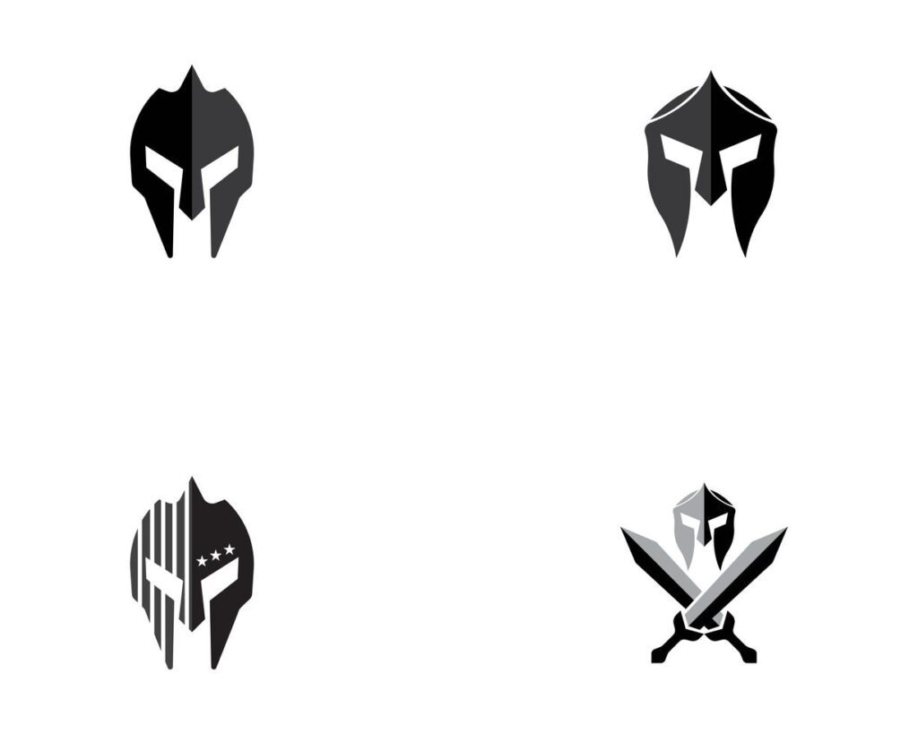 Spartan helmet logo vector Stock Free