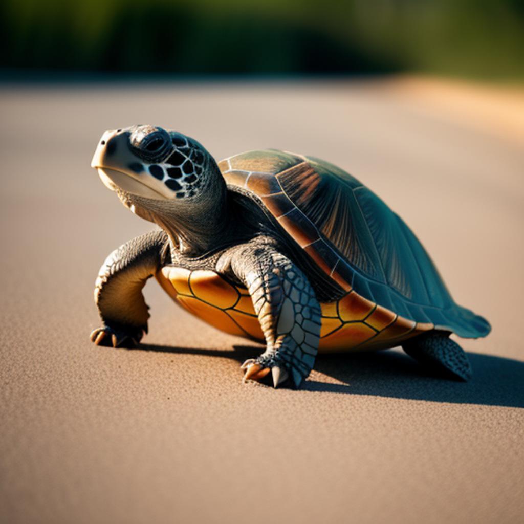 Tortuga llegando a la by @ai_generated