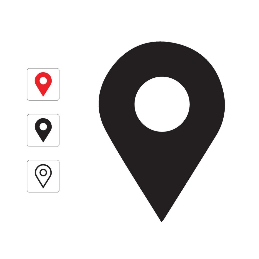 Black location Icon marker with a white dot Stock Free